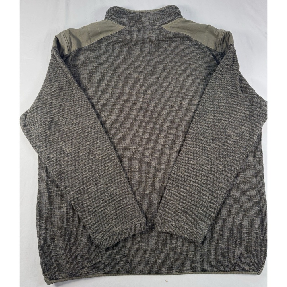 Carbon 2 Cobalt Lg 1/4 Zip Ribbed Knit Olive Pullover Padded Shoulder & Pocket - Picture 4 of 6